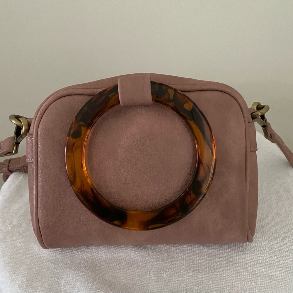 ANTHROPOLOGIE  crossbody purse with tortoise shell handles